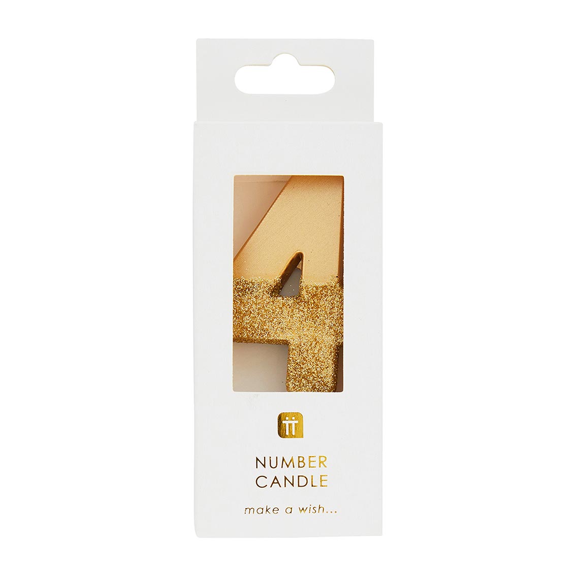 Gold Glitter Number Candle - 4