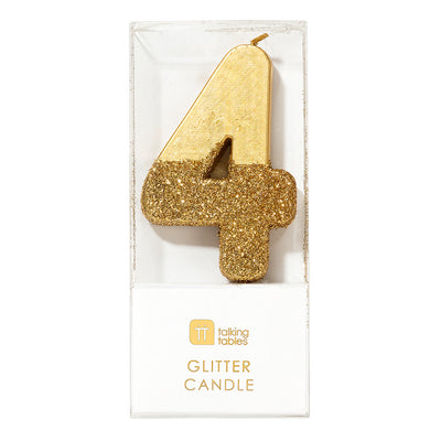Image - We Heart Birthdays Gold Glitter Number Candle 4