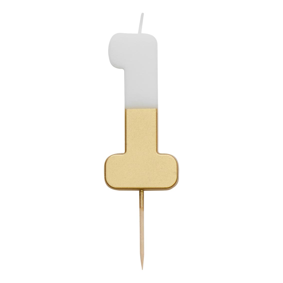 White & Gold Number Candle - 1