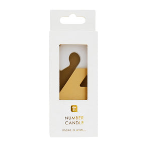 White & Gold Number Candle - 2