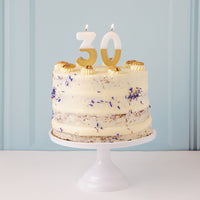 White & Gold Number Candle - 3