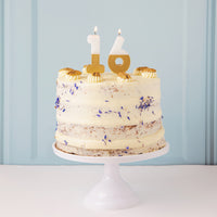 White & Gold Number Candle - 6
