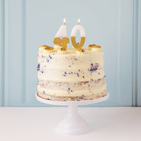 White & Gold Number Candle - 4