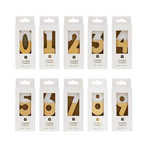 Gold & White Number Candles Starter Set - 0-9