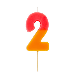 Orange & Pink Number Candle - 2