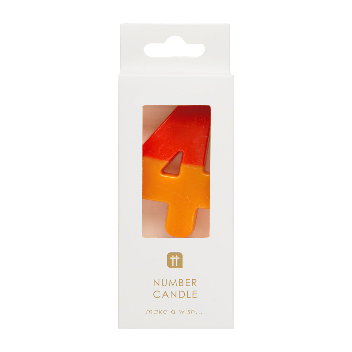 Orange & Red Number Candle - 4