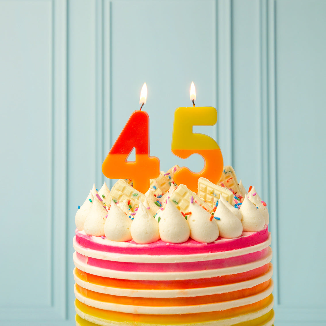 Orange & Yellow Number Candle - 5