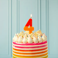 Orange & Red Number Candle - 4