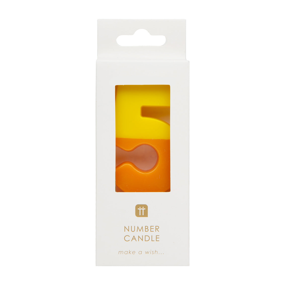 Orange & Yellow Number Candle - 5