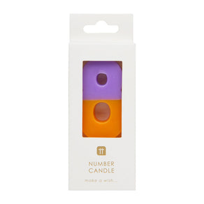 Orange & Purple Number Candle - 8