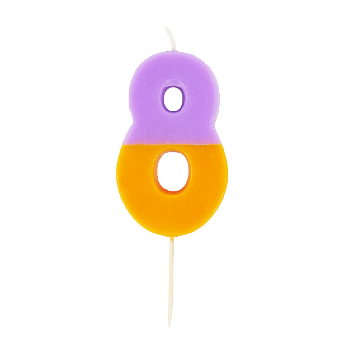 Orange & Purple Number Candle - 8