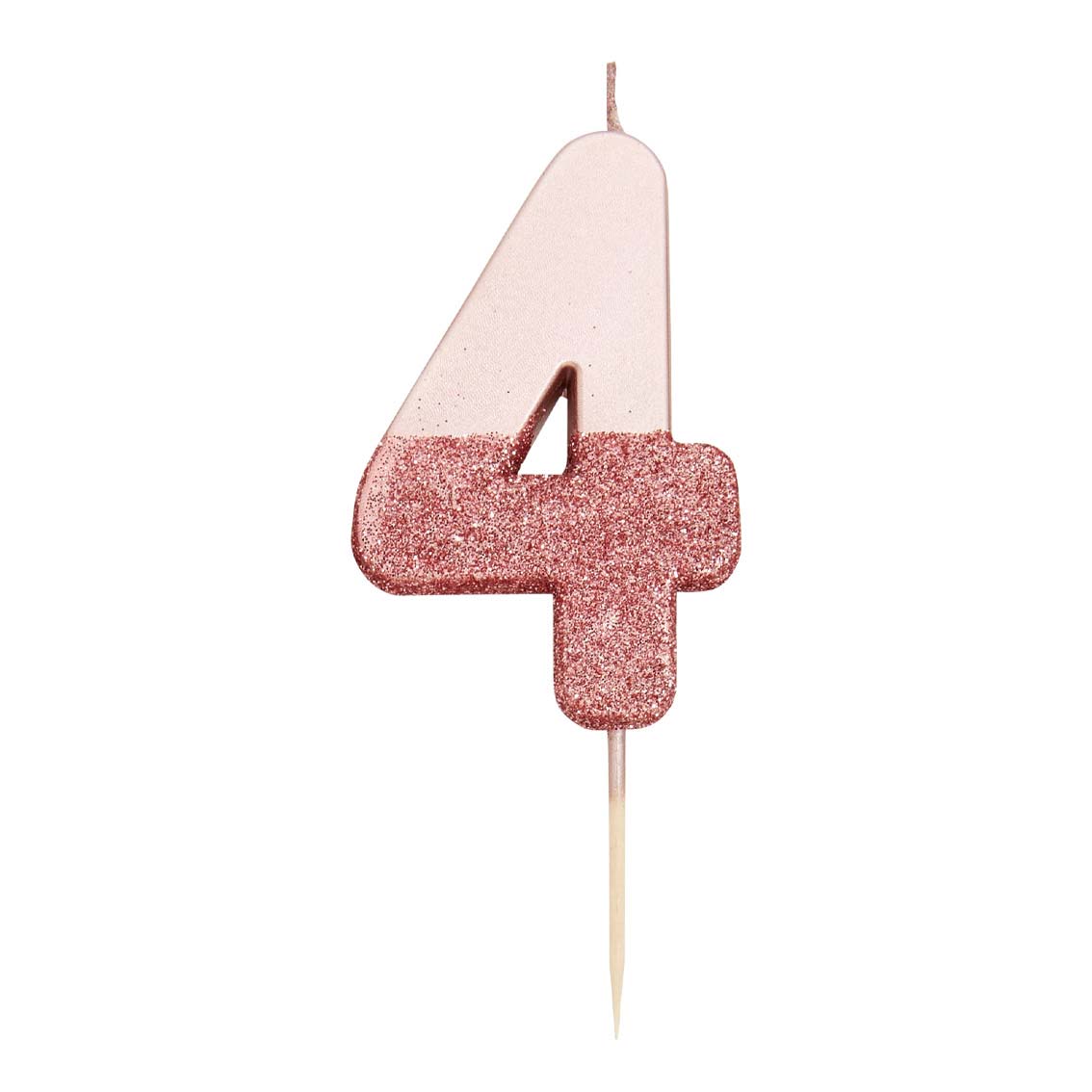 Rose Gold Glitter Number Candle - 4