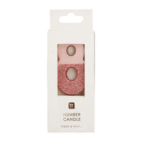 Rose Gold Glitter Number Candle - 8