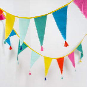 MultiColoured Rainbow Cotton Bunting - 3m