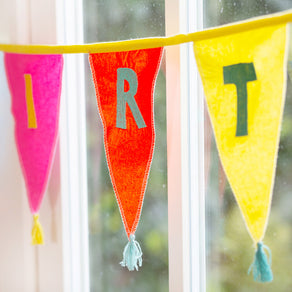 Rainbow 'Happy Birthday' Cotton Fabric Bunting - 3m