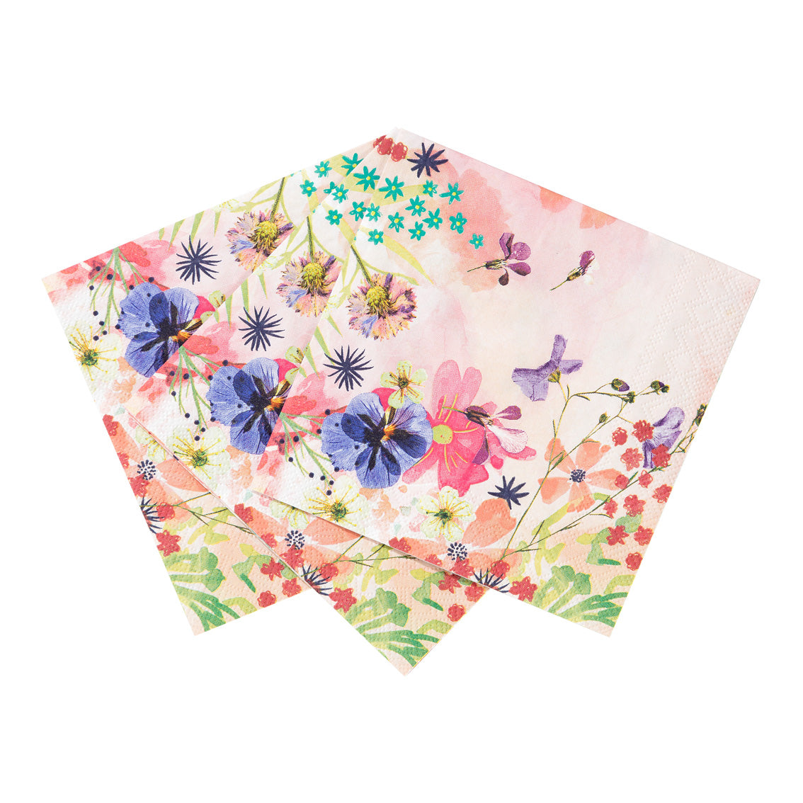 Blossom Girls Floral Cocktail Paper Napkins - 20 Pack