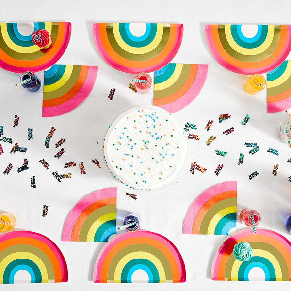 Birthday Brights Rainbow Shaped Paper Napkins - 16 Pack