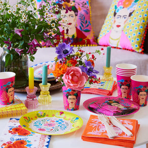 Pink Frida Kahlo Cocktail Paper Napkins - 20 Pack