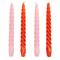 Boho Warm Coloured Spiral Candles - 4 Pack