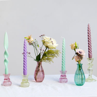 Boho Cool Coloured Spiral Candles - 4 Pack
