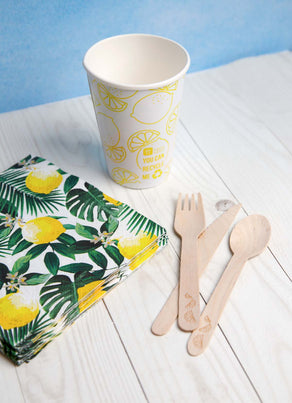 Boho Lemon Wooden Cutlery - 6 Sets