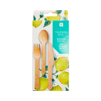 Boho Lemon Wooden Cutlery - 6 Sets