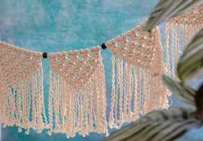 Boho Cream Handwoven Cotton Macrame Garland