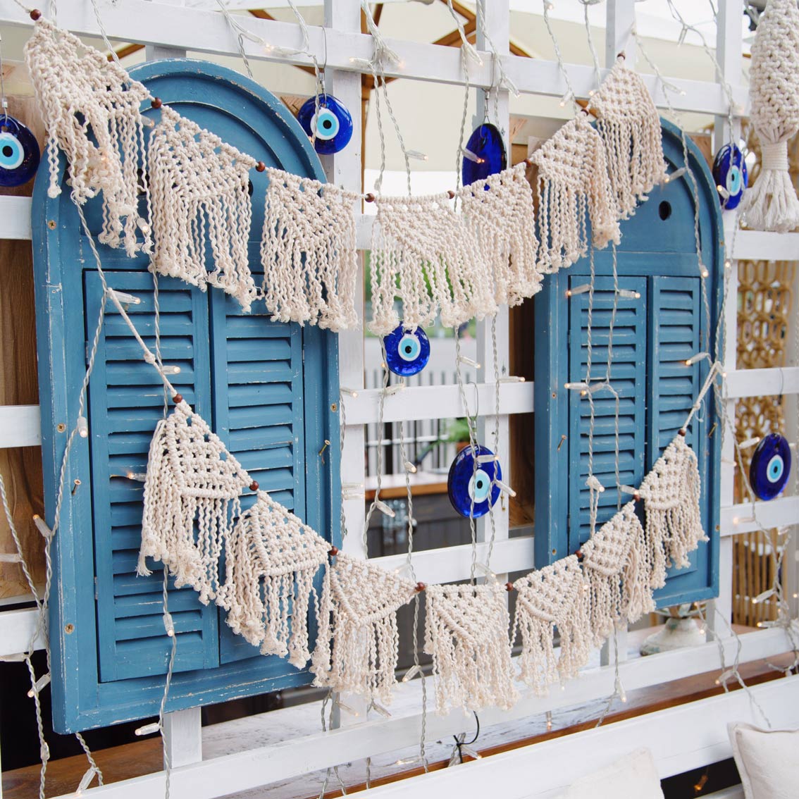 Boho Cream Handwoven Cotton Macrame Garland