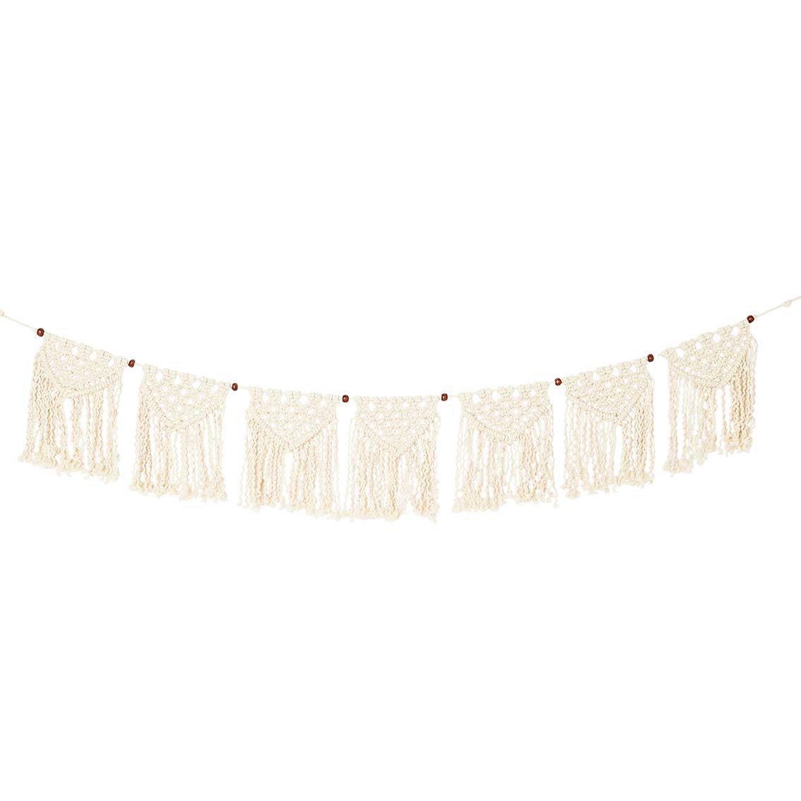 Boho Cream Handwoven Cotton Macrame Garland