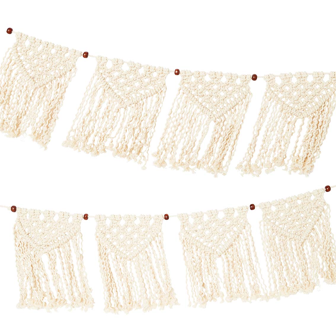 Boho Cream Handwoven Cotton Macrame Garland