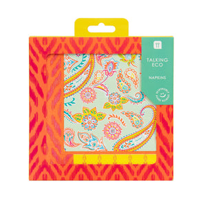 Boho Paisley Recyclable Paper Napkins - 20 Pack