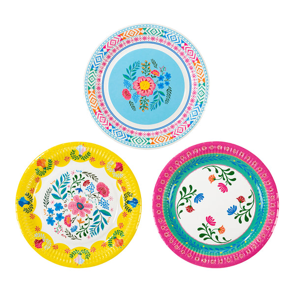 Boho Floral Paper Plates (Pack of 12)