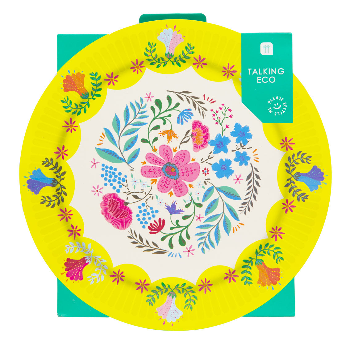 Boho Floral Paper Plates (Pack of 12)