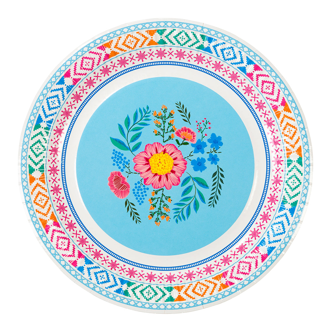 Boho Floral Paper Plates (Pack of 12)