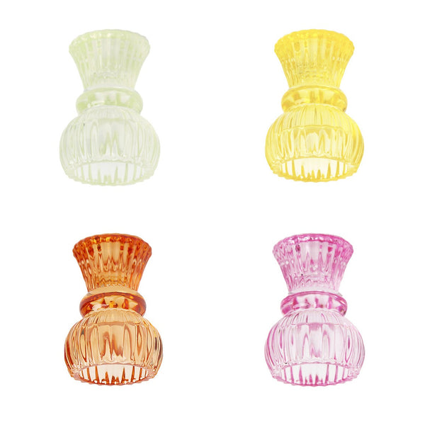 Boho Small Glass Candle Holder Starter Set, Mixed Colours