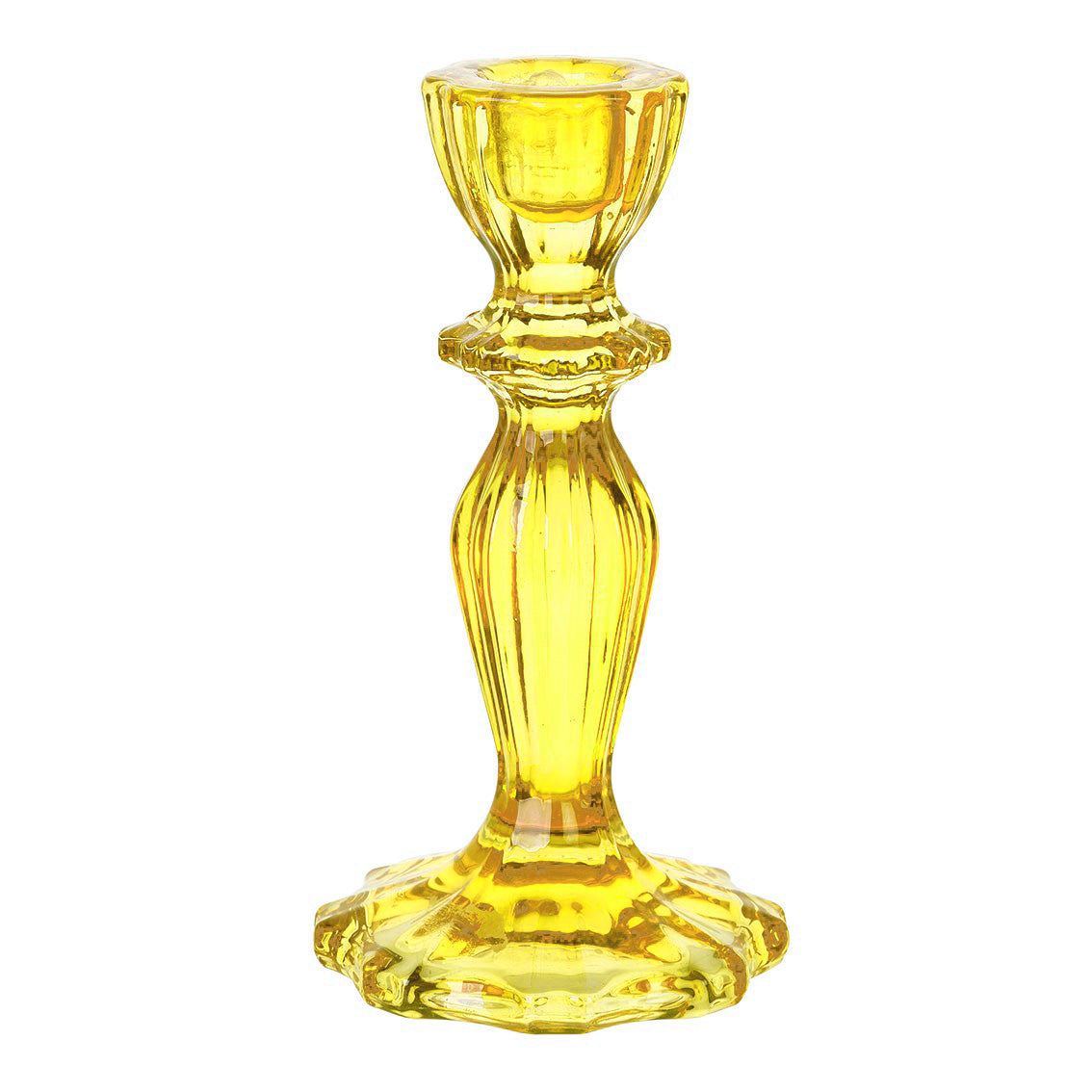 Boho Yellow Glass Candle Holder