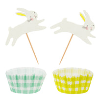Spring Bunny Cupcake Cases & Toppers - 24 Set