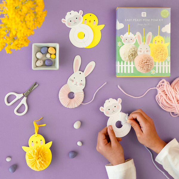 Spring Bunny Easter Pom Pom Kit - 6 Pack
