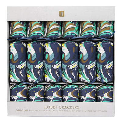 Marble Luxury Christmas Crackers - 6 Pack