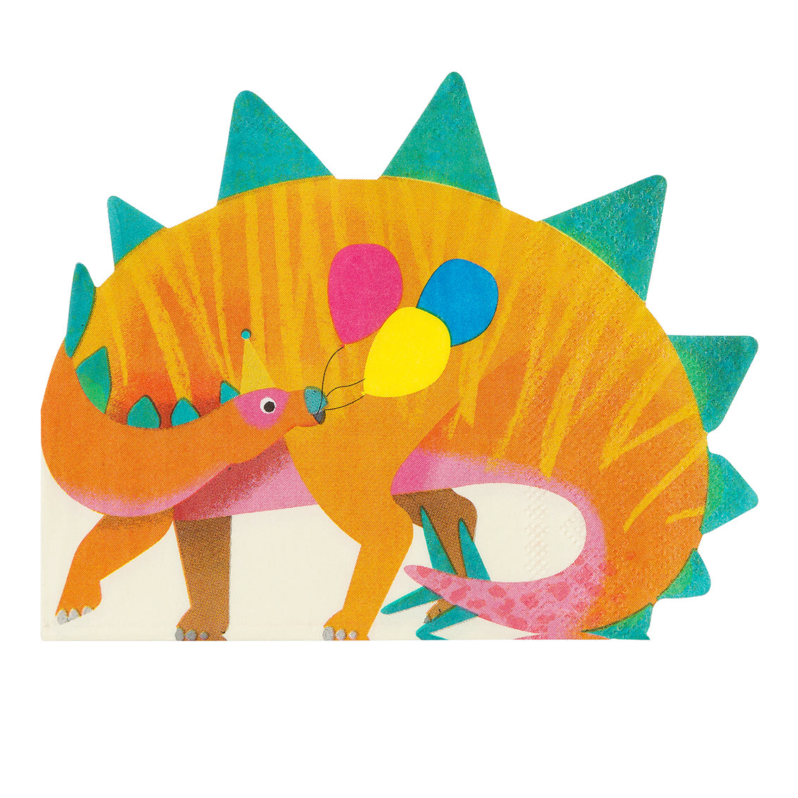 Party Dinosaur Stegosaurus Shaped Paper Napkins - 16 Pack