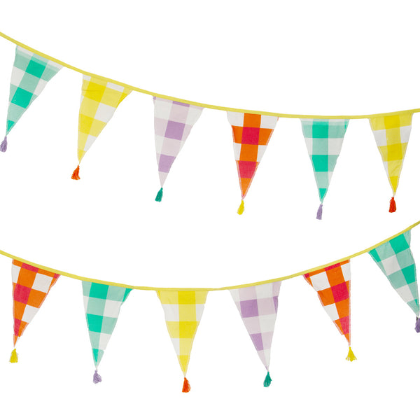 Everyone's Welcome Gingham Cotton Fabric Bunting