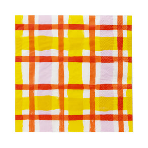 Everyone's Welcome Yellow Gingham Napkins - 20 Pack