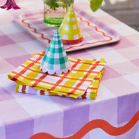 Everyone's Welcome Lilac Gingham Cotton Table Cloth