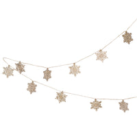 Midnight Forest Wooden Snowflake Christmas Garland - 2m