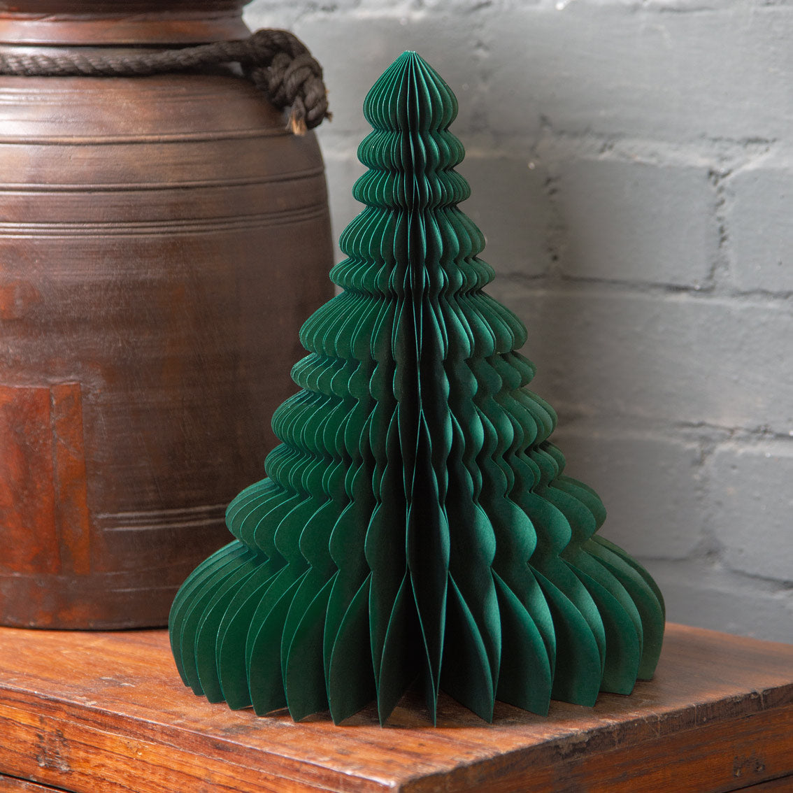 Midnight Forest Green Honeycomb Christmas Tree Decoration