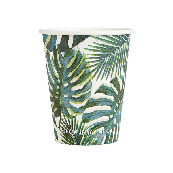 Tropical Fiesta Palm Leaf Paper Cups - 8 Pack