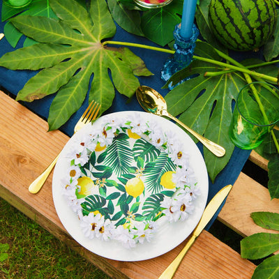 Tropical Palm Lemon Paper Napkins - 20 Pack | Summer Napkins |