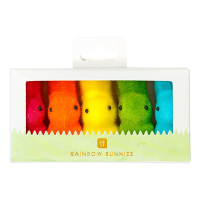 Rainbow Easter Bunnies Decorations - 5 Pack