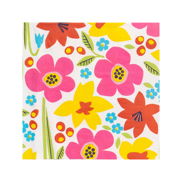Hop Over the Rainbow Floral Recyclable Paper Napkins - 20 Pack