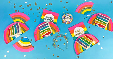 Birthday Brights Rainbow Shaped Plates